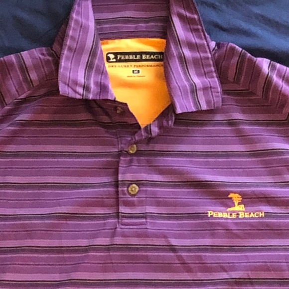 Pebble Beach Purple Men Polo Shit - Picture 2 of 2